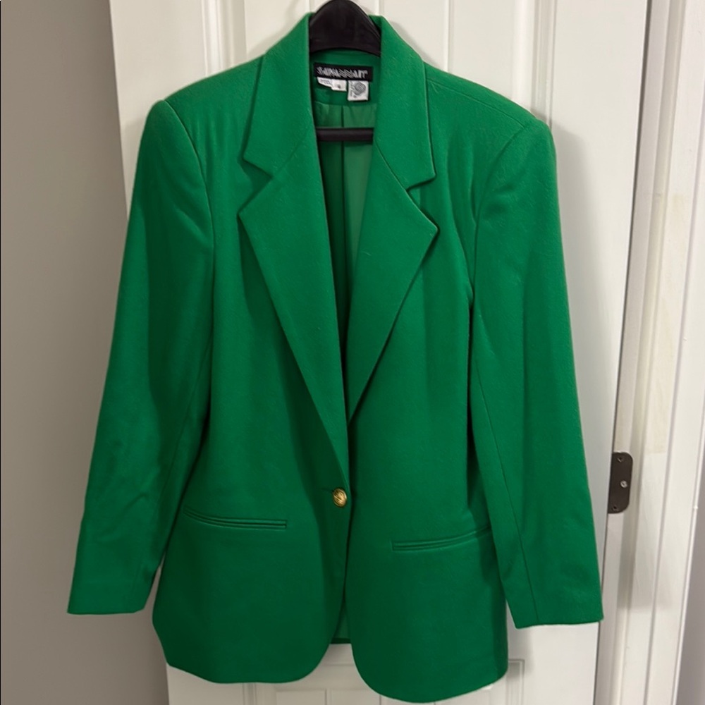 Green Women's Wool Blazer by Savannah